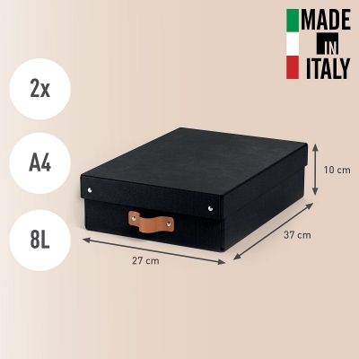 Set 2 bucati cutie de depozitare cu capac Leitz Puro, 8L, negru